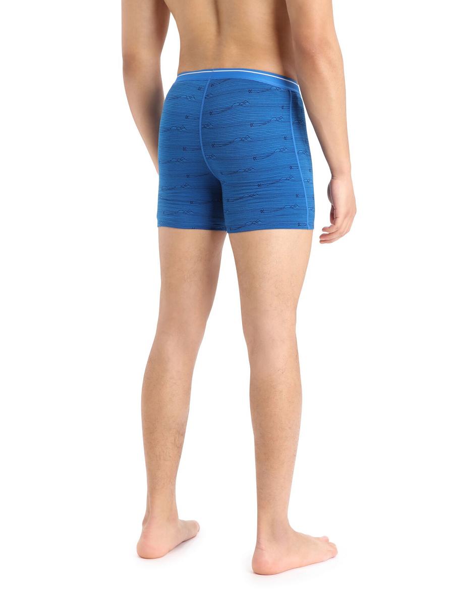 Bielizny Icebreaker Merino Anatomica Boxers With Fly Męskie Granatowe | PL 1643AHKP